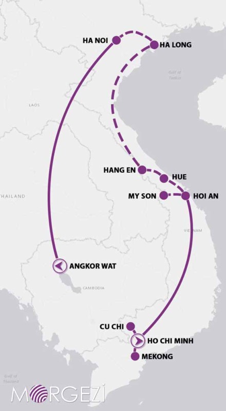 Harita Vİetnam Kamboçya
